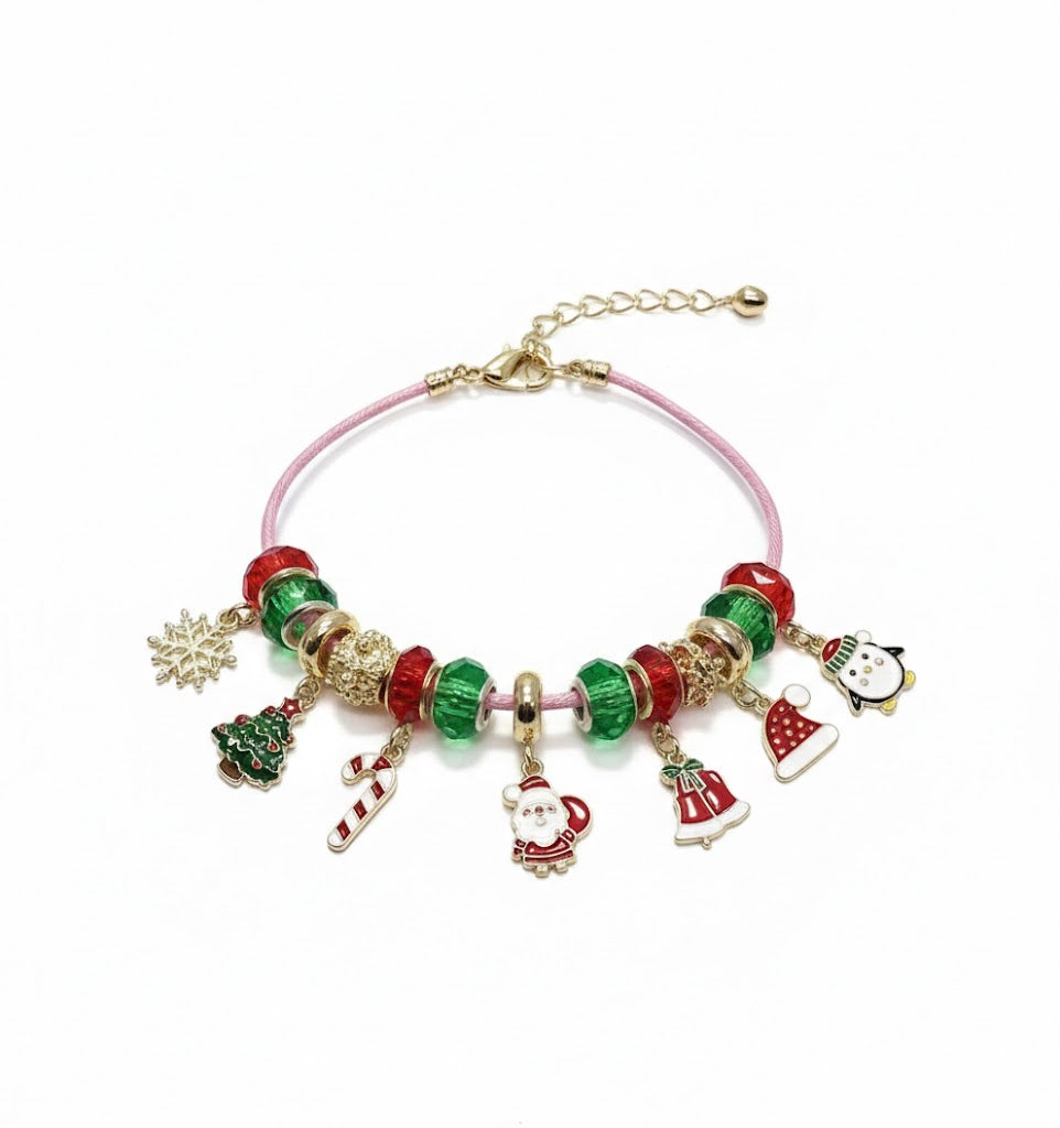 XMAS DIY ZESTAW DO ROBIENIA BRANSOLETEK BIŻUTERII KORALIKI ŚWIĄTECZNE