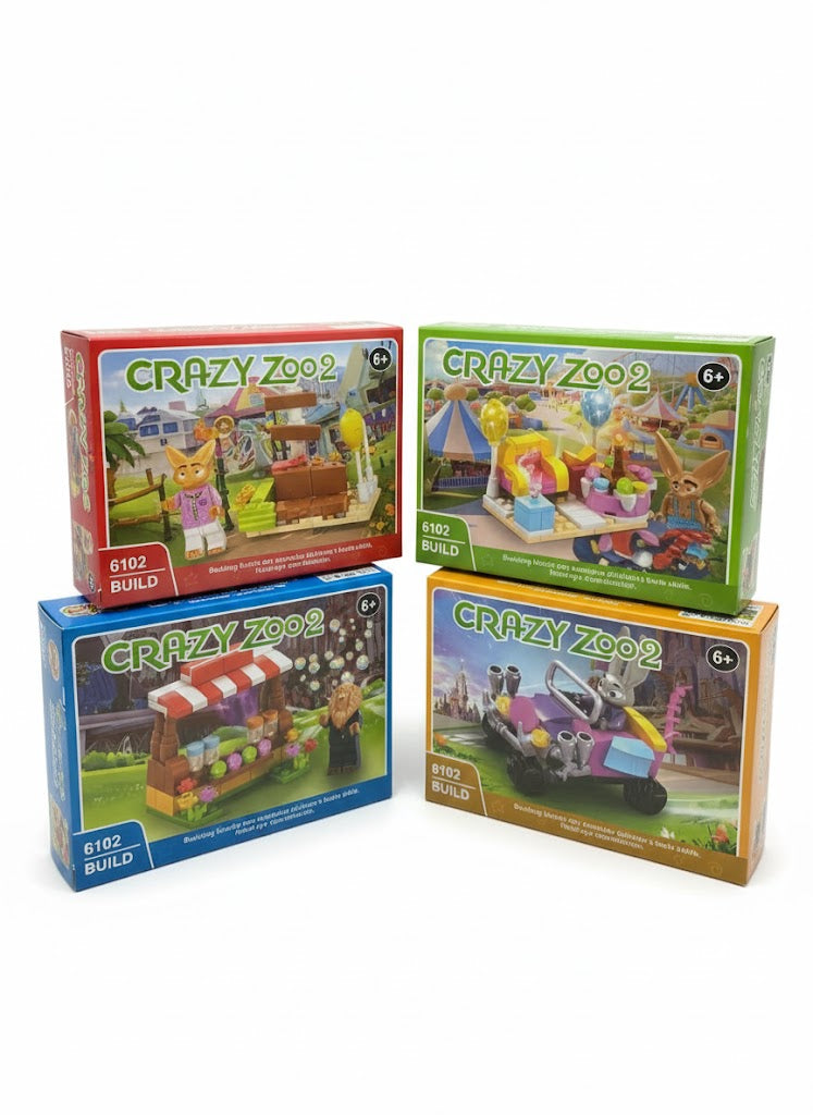 ZESTAW KLOCKÓW CRAZY ZOO 2 KLOCKI KONSTRUKCYJNE 4W1 ZWIERZĘTA ZWIERZOGRÓD