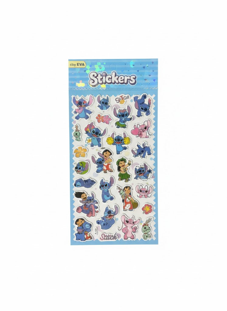 ZESTAW 4 W 1 NAKLEJKI KOSMICZNY NIEBIESKI MONSTRYK STICKERS