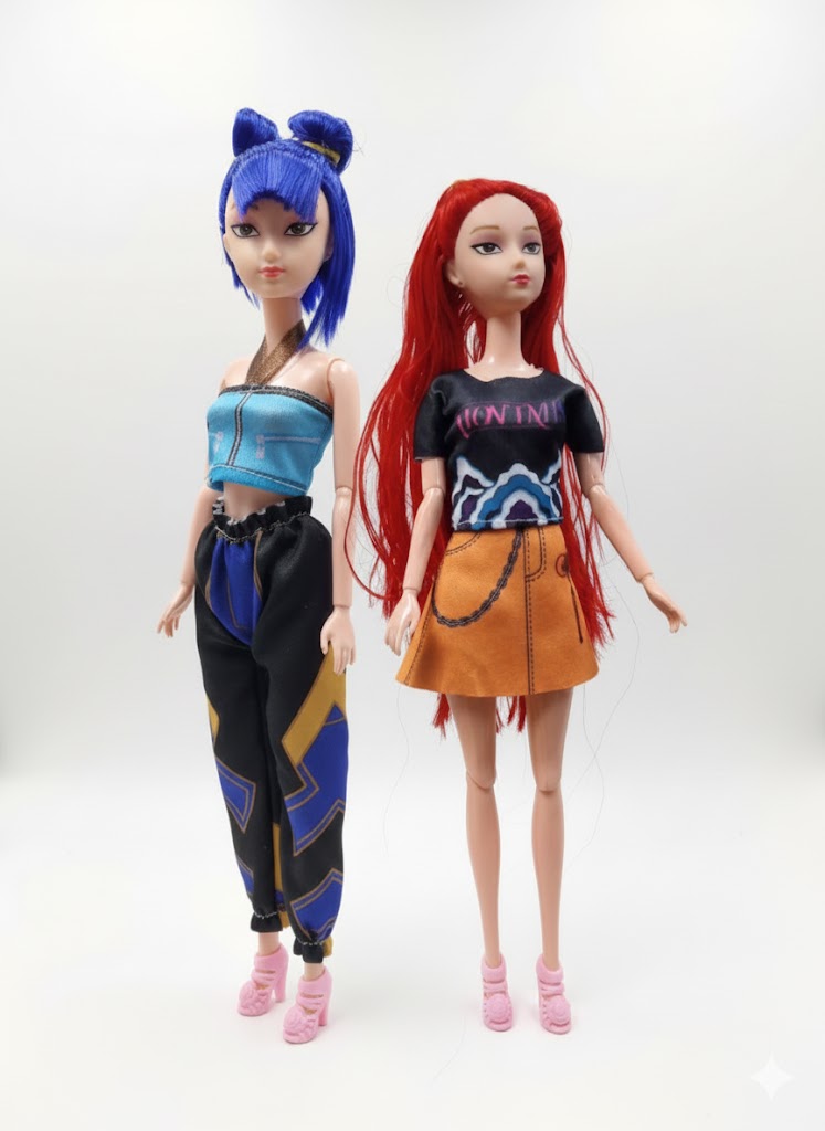 LALKI K-POP DEMON HUNTERS 30 CM – ZESTAW 3 LALEK Z MUZYKĄ