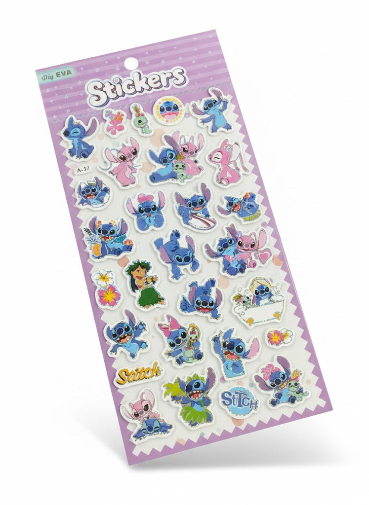 ZESTAW 4 W 1 NAKLEJKI KOSMICZNY NIEBIESKI MONSTRYK STICKERS