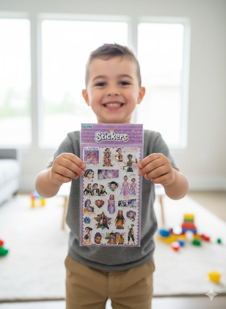 ZESTAW NAKLEJEK 3w1 – ŁOWCY DEMONÓW Rumi Mira Zoey STICKERS