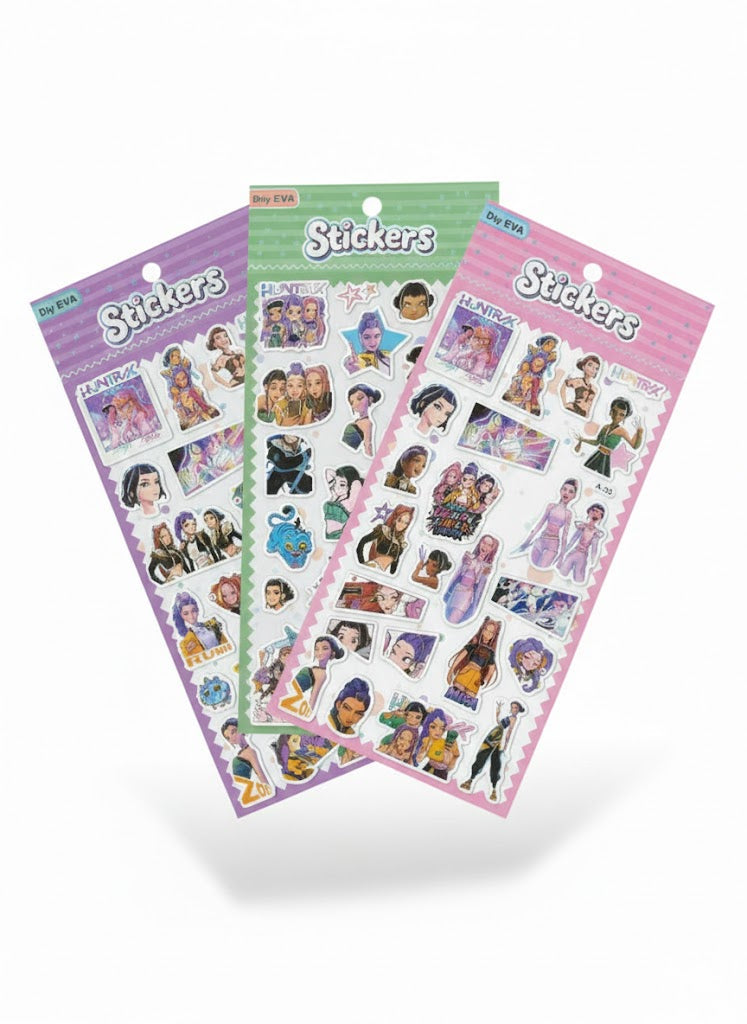 ZESTAW NAKLEJEK 3w1 – ŁOWCY DEMONÓW Rumi Mira Zoey STICKERS