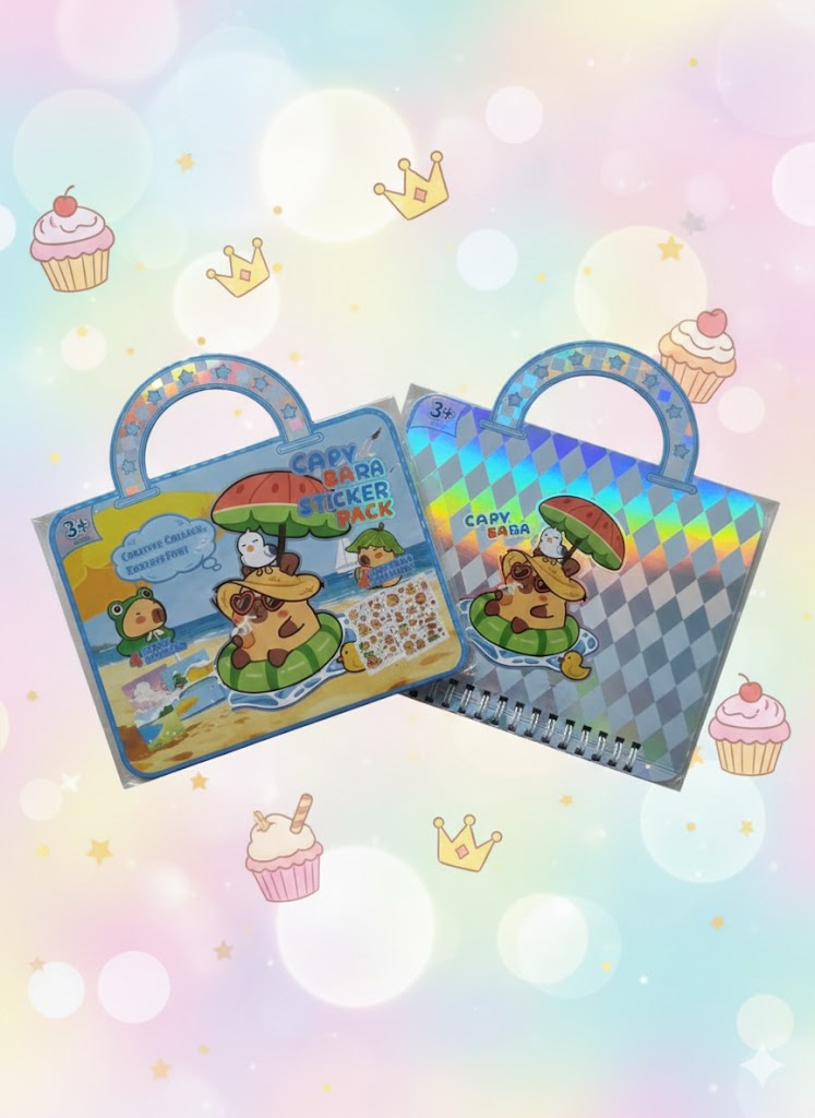 CAPYBARA STICKER BOOK – KREATYWNA TOREBKA-ALBUM Z NAKLEJKAMI