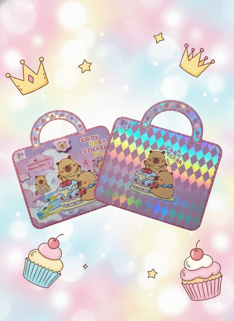 CAPYBARA STICKER BOOK – KREATYWNA TOREBKA-ALBUM Z NAKLEJKAMI