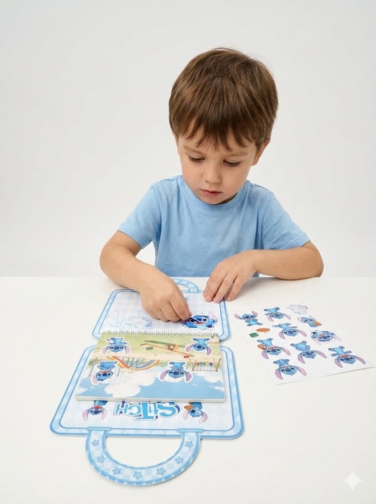 ALBUM Z NAKLEJKAMI W FORMIE TOREBKI – KREATYWNA ZABAWA DLA DZIECI (3 WARIANTY)