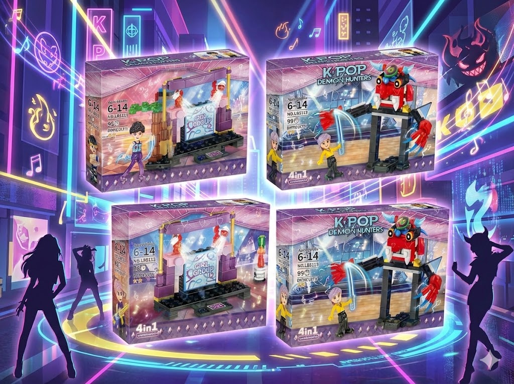 KLOCKI KPOP DEMON HUNTERS 4w1  MEGA ZESTAW