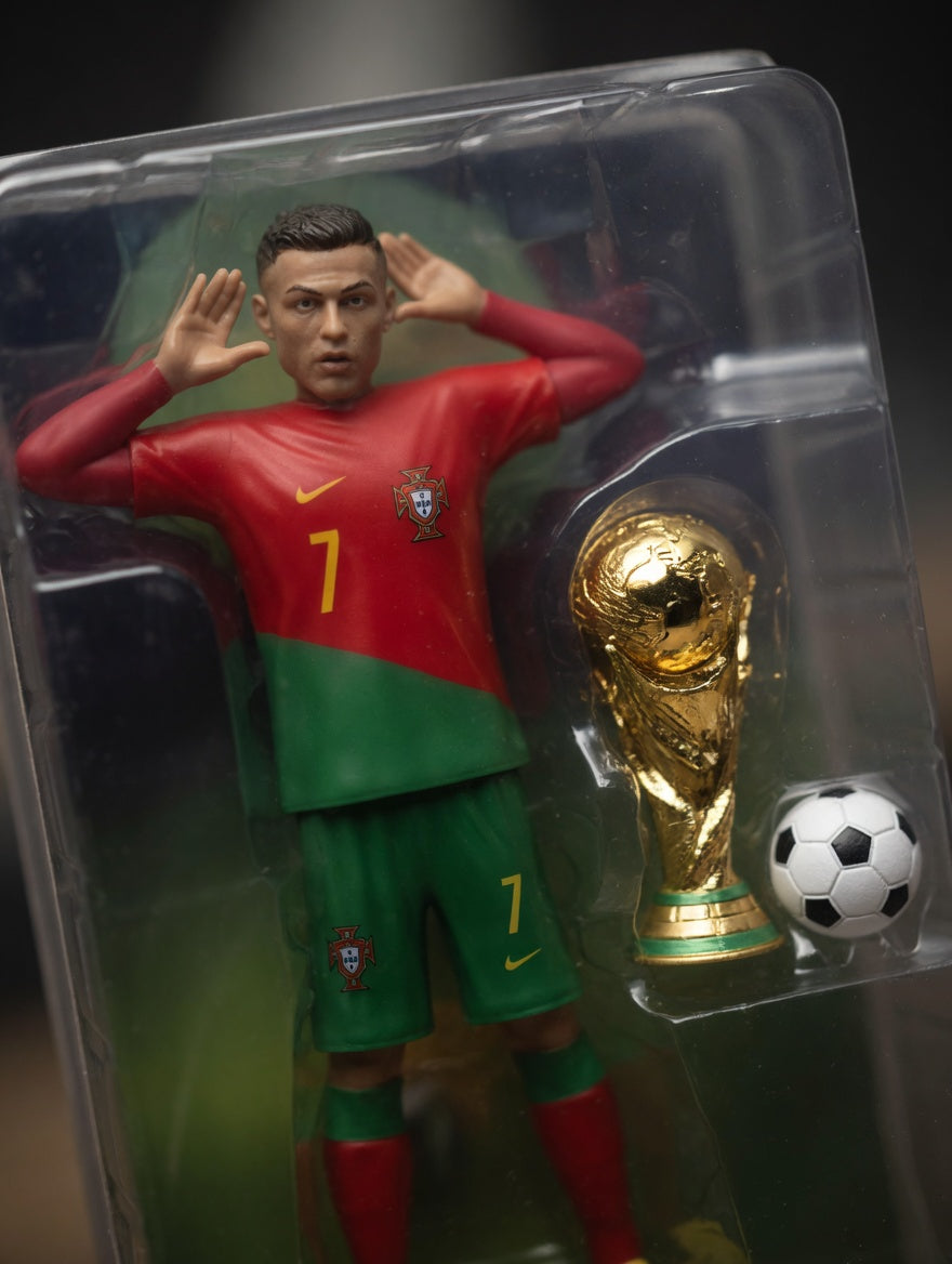 FIGURKA PIŁKARZ FIFA MESSI RONALDO YAMAL 25 CM Z PIŁKĄ PREZENT DLA DZIECKA